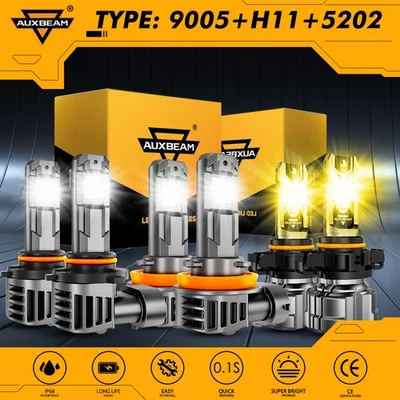 AUXBEAM LED Headlight High Low Fog White Yellow For Chevrolet Colorado 2015-2025 - Image 1 of 4