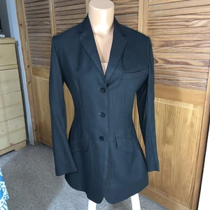Brittany Black Lightweight Hunt Coat Foxhunting Warm Climate 36 Vintage XLNT - Picture 1 of 13