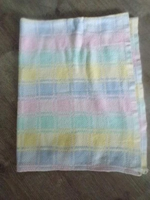 Manta bebé Beacon WPL 1675 pastel a cuadros 100 % algodón tejido 35 X 50 Foto 1 de 3