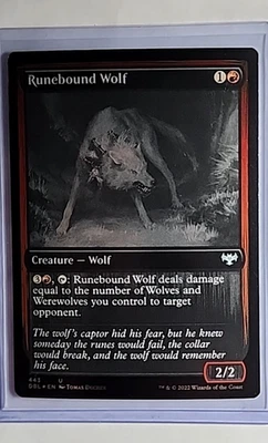 2022 MTG Magic The Gathering Innistrad Double Feature Foil #443 Runebound Wolf - Image 1 of 2