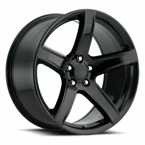 20x9.5/11 Hellraiser 5 HC2 Wheels SRT Style Gloss Black Challenger Charger Rims - Picture 1 of 1