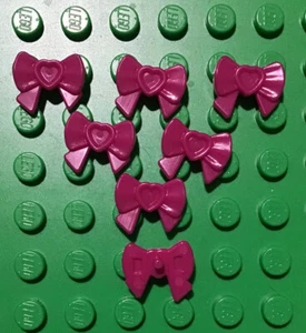 Lego 7 New Magenta Friends Accessories Hair Decoration Bow with Heart Piece - Picture 1 of 1