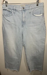Madwell The Perfect Vintage Wide Leg Crop Jean Size 32 Raw Hem - Picture 1 of 5