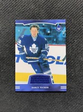 2002-03 BE A PLAYER BAP FIRST EDITION DARCY TUCKER GAME-USED JERSEY PRINT /100