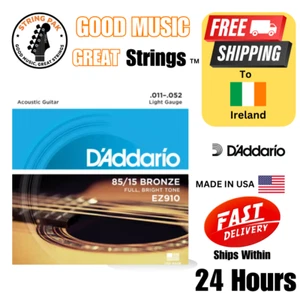 D'Addario EZ910 Akustikgitarrensaiten 85/15 Bronze 11-52 + 7 Gitarren-Plektren - Bild 1 von 2