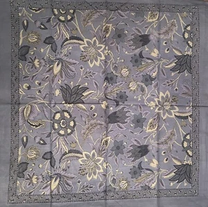 2 Tischdecken 85x85cm blau bedruckt Indisches Blumenmuster Baumwolle - Bild 1 von 2