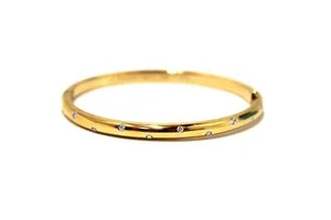 USED Tiffany & Co. Vintage 18k Gold Platinum Etoile Diamond Bangle Bracelet AUTH - Picture 1 of 10