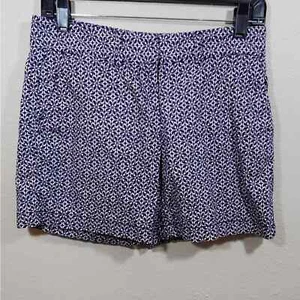 Pantalón Corto Loft Jacquard Estampado Floral Azul y Blanco Talla 00 - Imagen 1 de 5