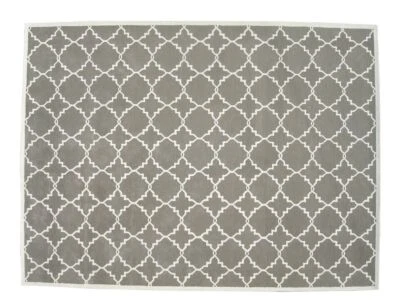 Tapete de área cinza Stark Lilly azulejo moderno laranja preto tufado à mão 100% lã macio - Imagem 1 de 4