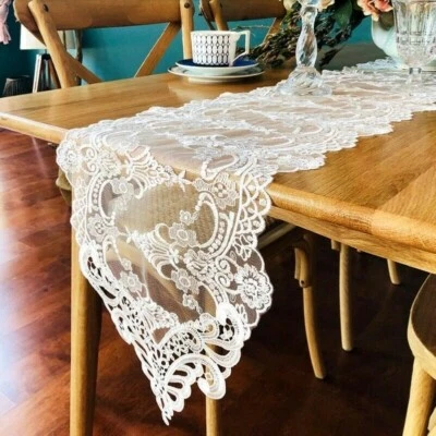 Guipure Lace Table Runners Embroidery Cabinet Table Flag Party Table Cover Chic - Image 1 of 4