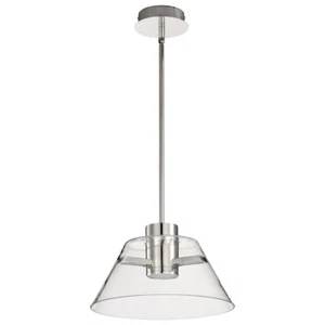 Nuvo Lighting Edmond 14" LED Pendant, Polished Nickel/Clear Glass - 62-2051 - Picture 1 of 1