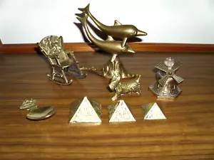 Vintage Collection of 6 small brass  figures  models - Picture 1 of 7