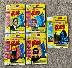 Vintage 1995 Batman Forever Kelloggs Corn Pop Müsli - Komplettsatz 5 - leer - Bild 1 von 12