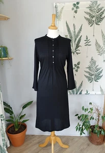 0039 ITALY Black Modal & Cashmere dress size M - Picture 1 of 8