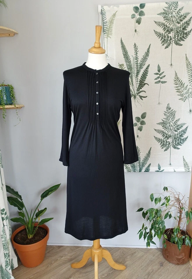 0039 ITALY Black Modal & Cashmere dress size M - Image 1 of 4