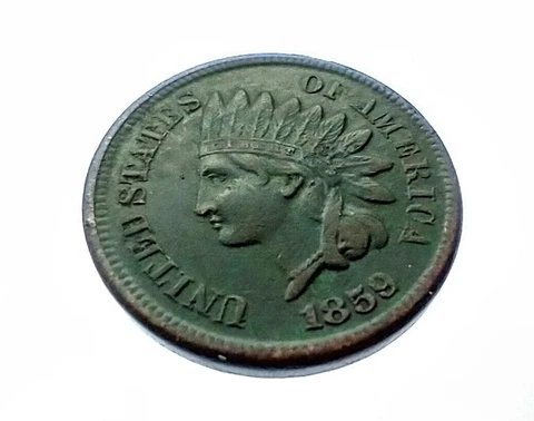 1859 Indian Head Cent 1¢ ~ First Year Minted [A] Cover