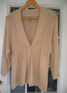 Notations Damen Cardigan mit einem Knopf Druckknopfverschluss Dolman SL beige Größe XL  - Bild 1 von 3