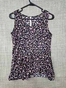 Andrea Missy Junior Top Sleeveless Floral Print Small Short - Picture 1 of 7
