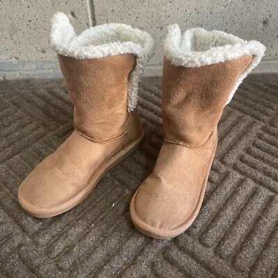 Botas forradas de sherpa Justice Girls para mujer talla 1 marrón castaño Foto 1 de 4