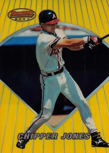CHIPPER JONES 1996 BOWMAN BEST PREVIEW REFRACTOR CARD BBP 1 BRAVES - Picture 1 of 2