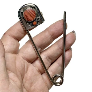 Alfiler de seguridad vintage para ostras espinosas, bisel de ley, pasador de solapa de 4 1/2"", llavero - Imagen 1 de 4
