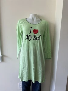Lati Fashion I love my Bed pajama Top Green NWT - Picture 1 of 5