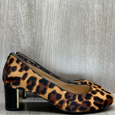 Nurture Shoes Womens Sz 5.5M Bryatwo Leopard Bovine Calf Hair Mid Heel Pumps Tan - Image 1 of 4