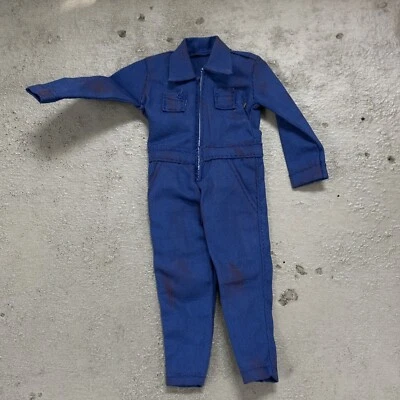 SU-CH-WKSUIT-BU: 1/12 weathered Blue Coverall Worker Suit for 6" Figure body - Image 1 of 3