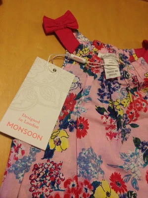 NWT 3-6 Months Baby Girls MONSOON Infant Floral Sun Dress Designed England  K005 - Image 1 of 4