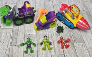 Imaginext Marvel & DC Hulk Iron Man Joker Figures W/Vehicles Bike Truck Drill - Picture 1 of 18