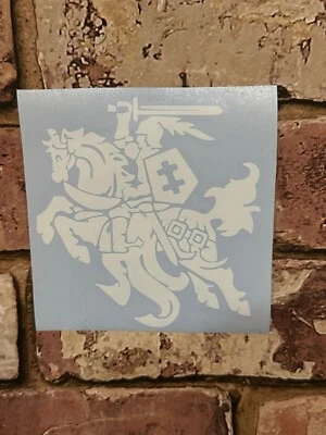 2x(10cm x 10cm) Lithuanian Vytis Stickers Baltas/White car/motorbike sticker