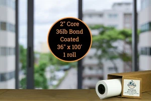 1 Roll 36lb Coated Bond 36" x 100' Inkjet Presentation Paper HP Canon Plotter - Picture 1 of 3
