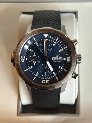 Reloj IWC Aquatimer Cronógrafo Jacques Cousteau Azul IW3768-06 Caja y Papeles Foto 1 de 4