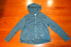 L ❤️ VINTAGE PINK LOGO POLYSTR VICTORIA'S SECRET ❤️ HOODY HOOD ZIP JACKET GREEN - Picture 1 of 5