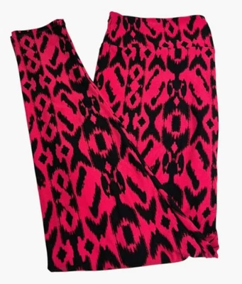 LuLaRoe Leggings TC2 Tall Curvy 2 PINK Colorful TRIBAL Abstract Diamond Stretchy - Image 1 of 4