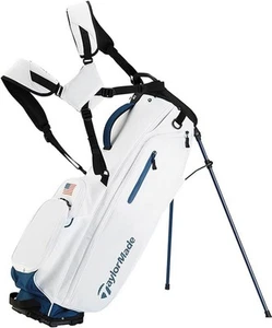 NEW 2024 TaylorMade Flextech US White/Blue 4 Way Stand/Carry Golf Bag - Picture 1 of 2