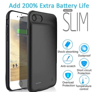 Slim External Battery Case Charger Case for Phone 6/7/8/Xs/Xr/Xs Max (Black) - Picture 1 of 7