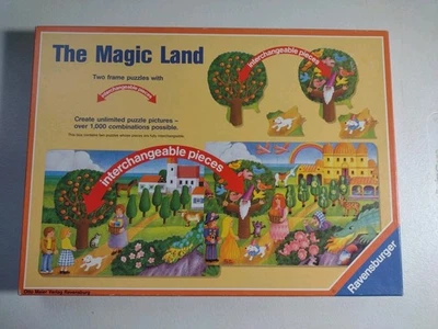 RARE Ravensburger 2 Frame Puzzles With 96 Interchangable Pieces "The Magic Land" - Image 1 of 4