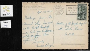 VPH_129. VATICAN. Postcard w. 35 Lire 1952 PALATINE GUARDS stamp. Scott 141 - Picture 1 of 1