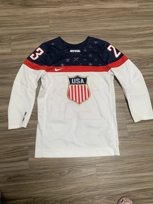 耐克美国曲棍球白色球衣男式小号 #23 棕色 — 第 1/4 张图片