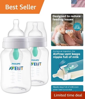 Paquete de 2 biberones anticólicos Philips de 9 oz con pezones de flujo medio - sin BPA Foto 1 de 4