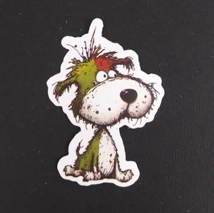 Adorable pegatina colorida brillante cachorro perro 2,5" x 1,78" (AO) - Imagen 1 de 2