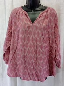 Pure Jill Freizeitshirt Damen Gr. L rot V-Ausschnitt 3/4 Arm leichter Pullover - Bild 1 von 12