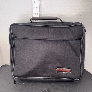 Vintage Toshiba Logo Satellite 100 Tecra 700 Laptop Carry Case Black Nylon - Picture 1 of 9