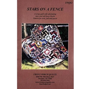 Stars on a Fence Quilt PATTERN #FPQ02 Front Porch Quilts, Makes Twin-Queen Sizes - Picture 1 of 4