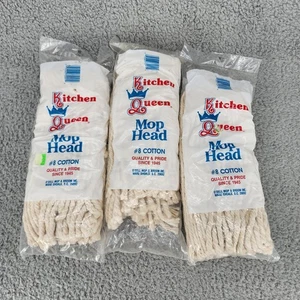 Kitchen Queen Lot of 3 Replacement Mop Head #8 Cotton Made in USA - Picture 1 of 9