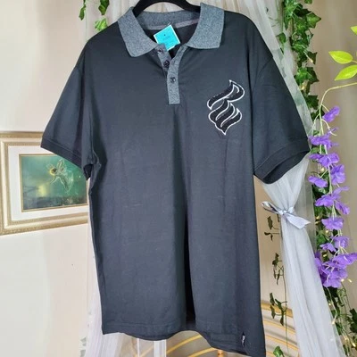 Camisa Polo Rocawear Clásica Y2K Gris Jaspeado Negra Streetwear Para Hombre Talla L Nueva con Etiquetas Foto 1 de 4