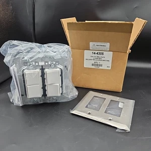 Infratech Dual Duplex Switch all Plate W/ Gang Box 14-4305 240V 20 Amp Per New - Picture 1 of 7