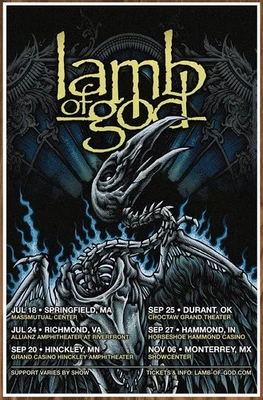 LAMB OF GOD Tour 2025 Ltd Ed New RARE Poster +BONUS Band Sticker! Heavy Metal - Image 1 of 2