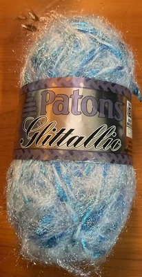 New Patons Glittallic Yarn Blue Flash Sparkly 5-Bulky 1.75 oz 61 yds - Image 1 of 4